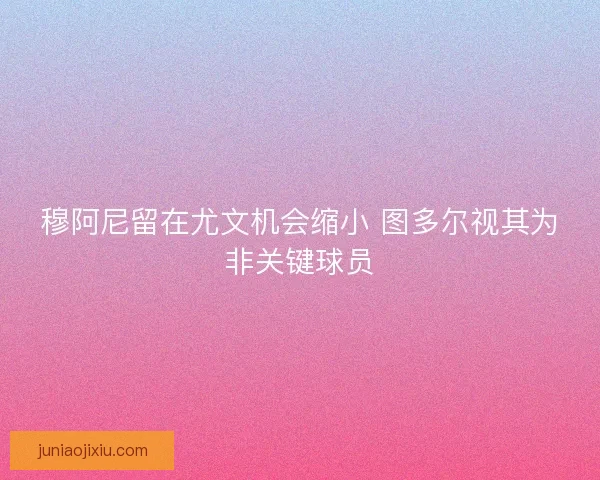 穆阿尼留在尤文机会缩小 图多尔视其为非关键球员